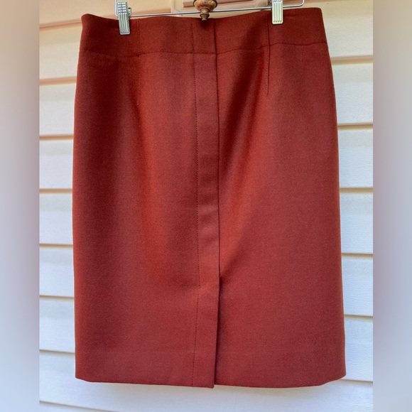 J.Crew cognac/brown 100% wool fully lined skirt, back vent, side zipper, 6 - Picture 6 of 7